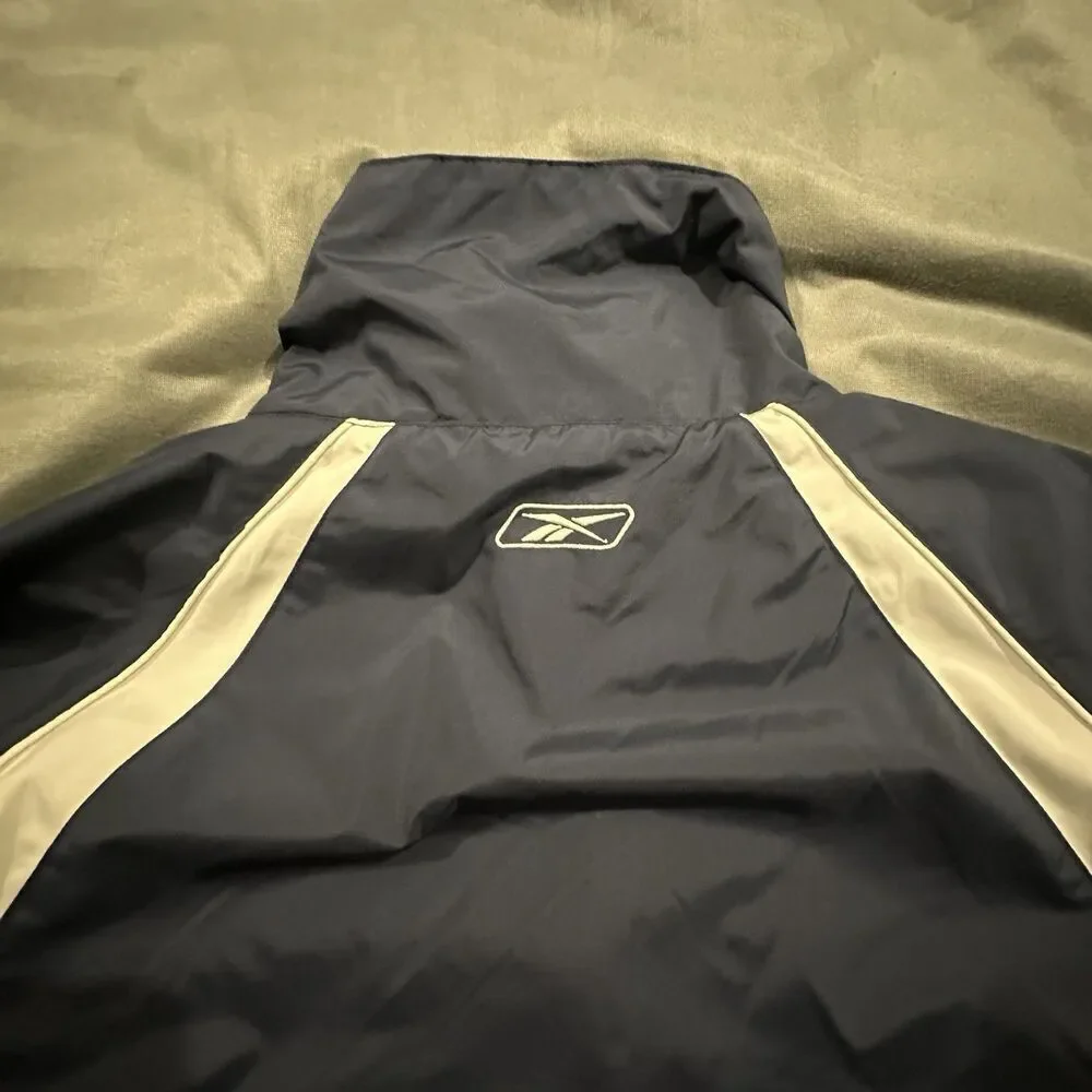 Vintage Reebok Hockey Reversible Windbreaker Jacket Fleece Lined Everblades Mens